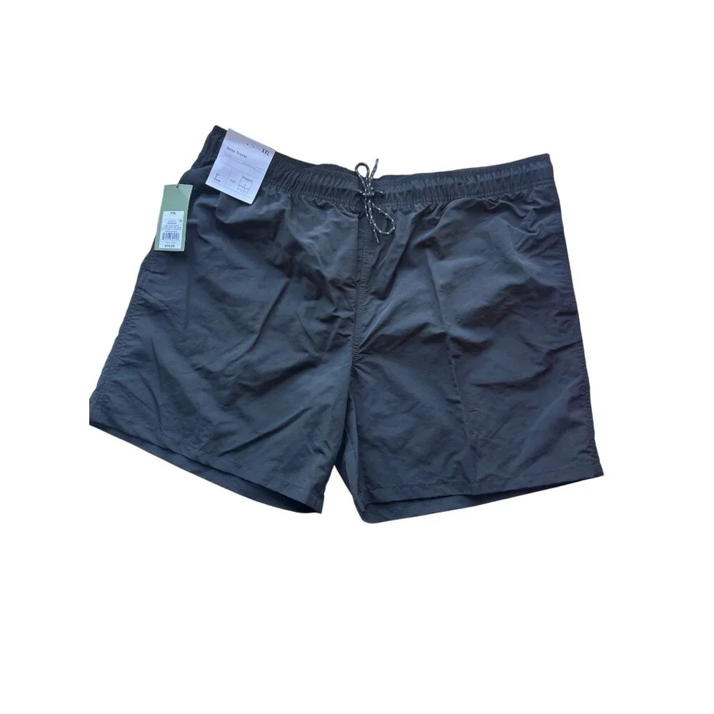 Goodfellow & Co Men’s XXL Swim Trunks 7” Inseam Black Drawstring Mesh Lining New